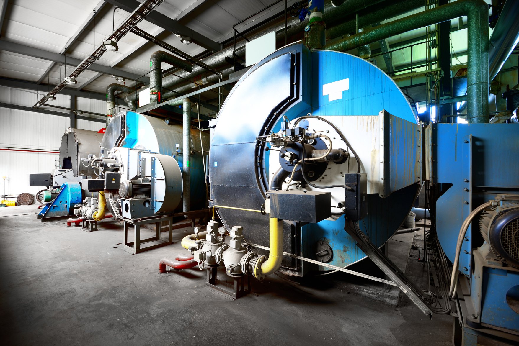 large industrial boiler room